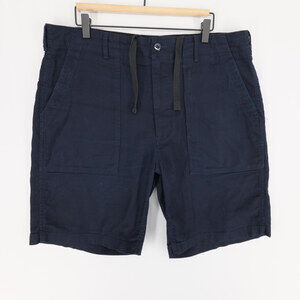 Engineered Garments Fatigue Shorts Mens L Navy Blue Cotton Linen Made In USA